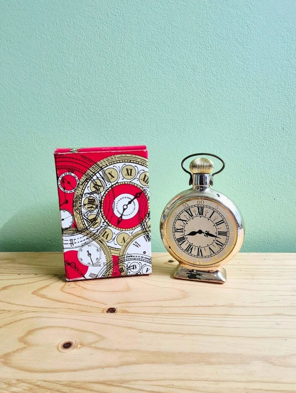 Vintage Avon Daylight Shaving Time Pocket Watch Decanter with Original Box